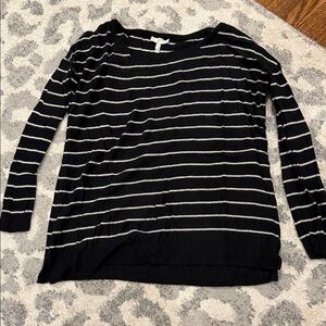 Joie Black and White Striped Knit Sweater